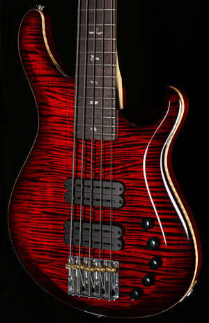 PRS Grainger 5 String Bass Fire Red Burst 10 Top (955)