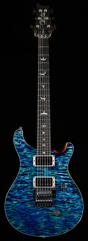 PRS Wood Library Custom 24 Floyd River Blue Quilt 10 Top Torrefied Maple Neck (301)