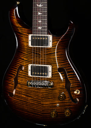 PRS Hollowbody II Piezo Black Gold Wraparound Burst 10 Top (575)