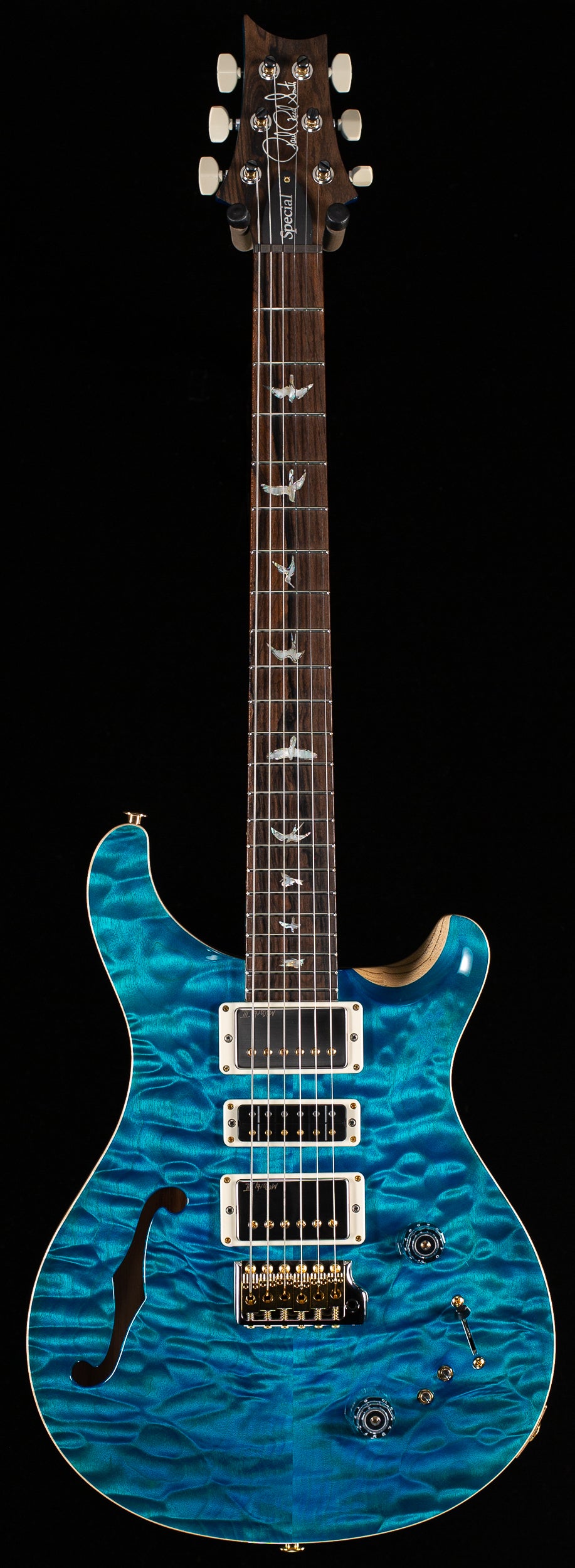 PRS Wood Library Willcutt Exclusive Special Semi-Hollow Quilt Maple Carroll Blue 10 Top (061)