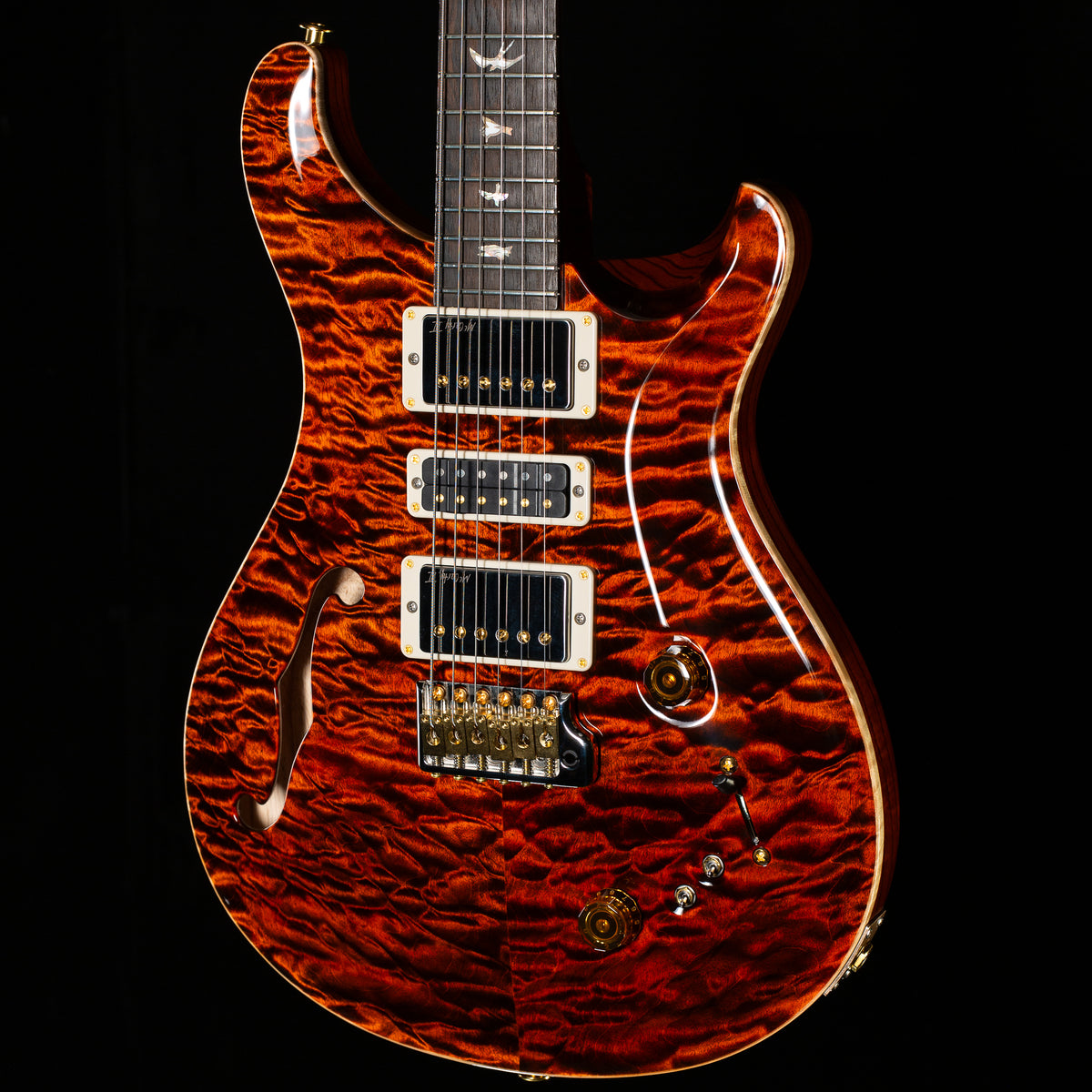 PRS Wood Library Willcutt Exclusive Special Semi-Hollow Quilt Maple 10-Top Orange Tiger 10 Top (773)