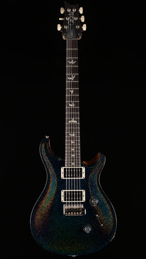 PRS Custom 24 Black Rainbow Holoflake Top Natural Back (030)