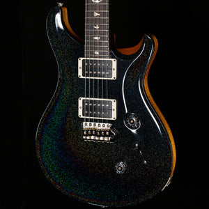 PRS Custom 24 Black Rainbow Holoflake Top Natural Back (030)