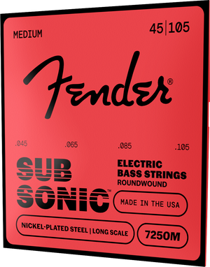Fender SubSonic 7250M Bass Strings, Nickel-Plated Steel, Long Scale, Gauges .045-.105