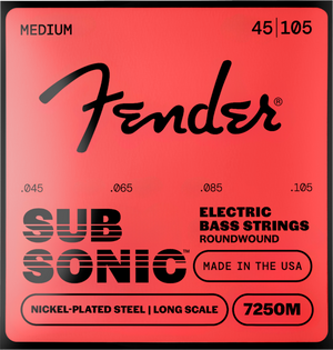 Fender SubSonic 7250M Bass Strings, Nickel-Plated Steel, Long Scale, Gauges .045-.105