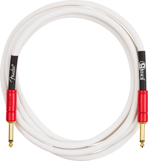 Fender John 5 Instrument Cable, White and Red, 10'