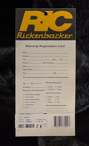 2018 Rickenbacker 330 Fireglo w/ Upgraded Toaster Pickups