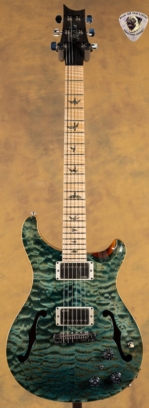 2012 PRS Wood Library Hollowbody II Piezo Trampas Green Quilt