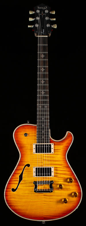 Knaggs Influence Kenai Hollowbody Vintage Burst T2 Maple Top (291)
