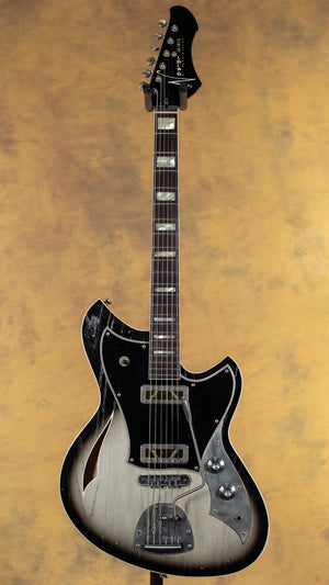 2026 Novo Custom Miris J Light Distress Inca Burst w/Matching Headstock & Lollar Gold Foil Pickups