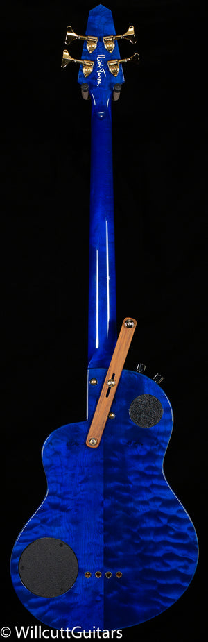 Rick Turner Renaissance RB4 Standard AmpliCoustic Bass Quilted Maple Top Blue Lagoon (870)