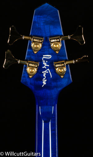 Rick Turner Renaissance RB4 Standard AmpliCoustic Bass Quilted Maple Top Blue Lagoon (870)