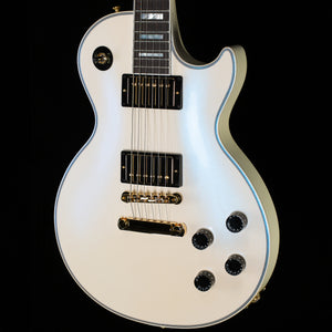 Gibson Custom Shop Les Paul Axcess Custom Metallic White Sparkle /Sapphire Blue Headplate (570)