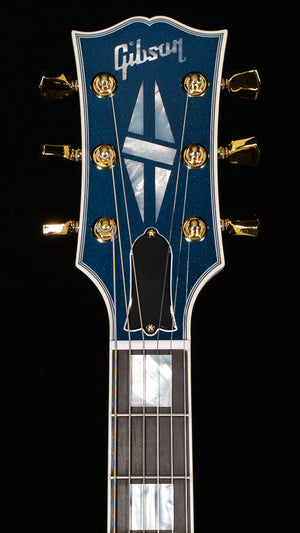 Gibson Custom Shop Les Paul Axcess Custom Metallic White Sparkle /Sapphire Blue Headplate (570)