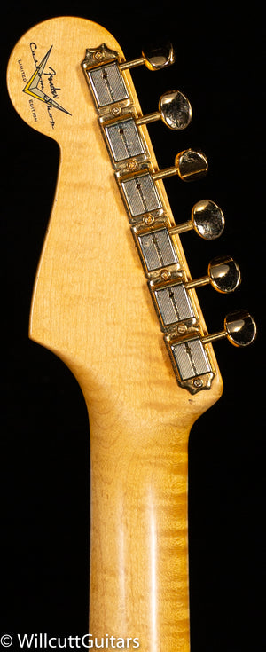 Fender Custom Shop LTD 1959 Stratocaster Hardtail Journeyman Relic Faded Aged Daphne Blue Gold Hardware (227)