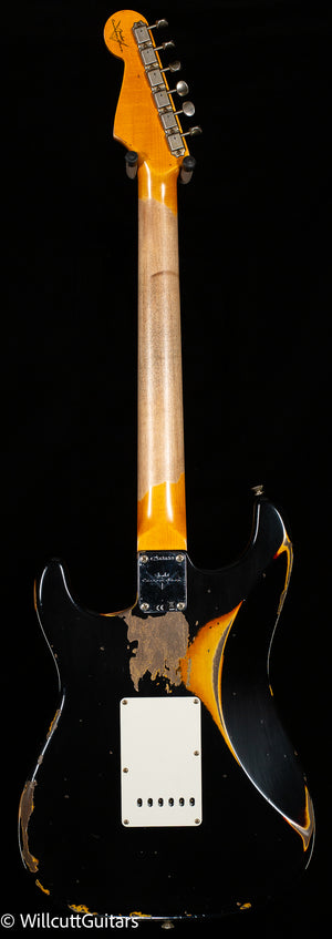 Fender Custom Shop 1960 Stratocaster Heavy Relic Aged Black/3-Tone Sunburst (659)