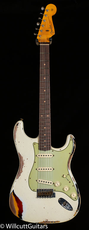 Fender Custom Shop 1962 Stratocaster Heavy Relic Aged Olympic White over 3-Tone Sunburst (531)