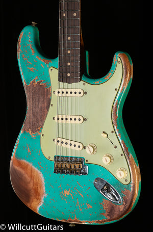 Fender Custom Shop 1960 Dual Mag II Stratocaster Super Heavy Relic Aged Sea Foam Green (625)