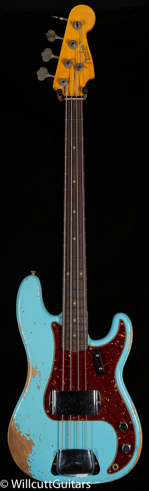 Fender Custom Shop 1963 Precision Bass Heavy Relic Aged Daphne Blue (416)