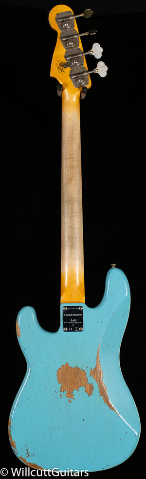 Fender Custom Shop 1963 Precision Bass Heavy Relic Aged Daphne Blue (416)