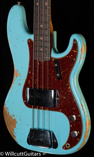 Fender Custom Shop 1963 Precision Bass Heavy Relic Aged Daphne Blue (416)