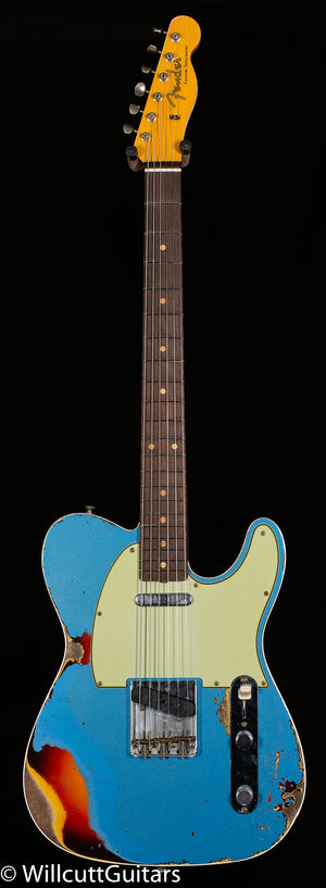 Fender Custom Shop 1960 Telecaster Custom Heavy Relic Aged Lake Placid Blue/Chocolate 3-Tone Sunburst (723)