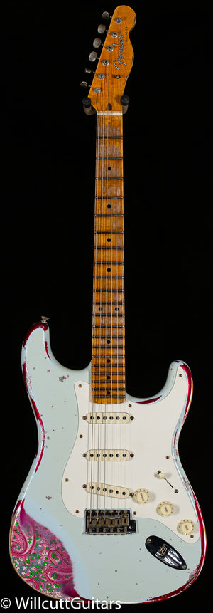 Fender Custom Shop Mischief Maker Heavy Relic Super Faded Aged Sonic Blue over Pink Paisley (027)