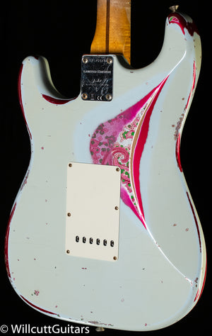 Fender Custom Shop Mischief Maker Heavy Relic Super Faded Aged Sonic Blue over Pink Paisley (027)