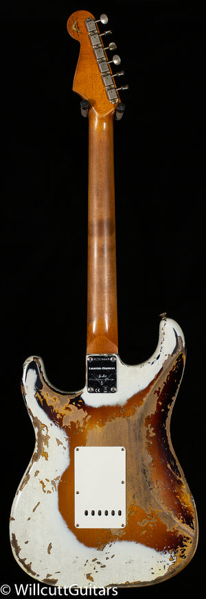 Fender Custom Shop Roasted 1960 Stratocaster Heavy Relic Aged Olympic White over 3-Color Sunburst (869)