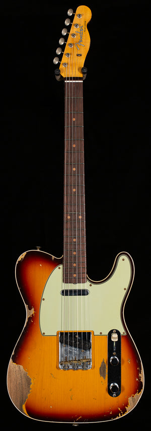 Fender Custom Shop 1960 Telecaster Custom Heavy Relic Super Faded Aged Chocolate 3-Tone Sunburst (096)