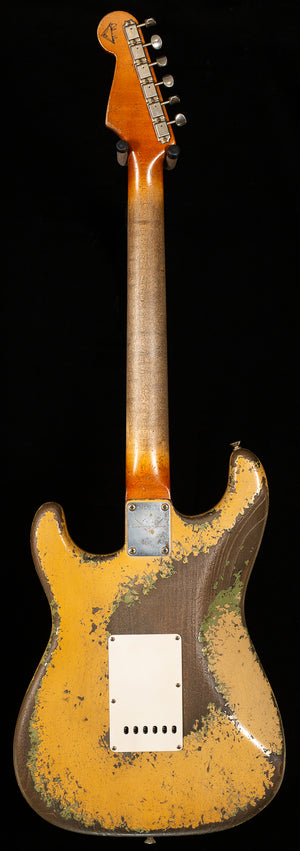 Fender Custom Shop Masterbuilt Dennis Galuszka 1961 Stratocaster Heavy Relic Desert Sand over Green over Black (031)