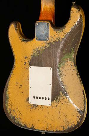 Fender Custom Shop Masterbuilt Dennis Galuszka 1961 Stratocaster Heavy Relic Desert Sand over Green over Black (031)