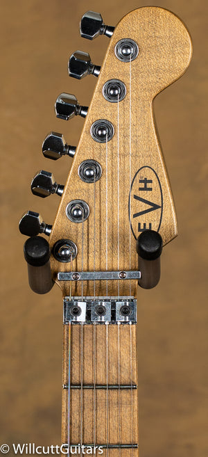 EVH Striped Series Frankenstein Frankie Maple Fingerboard Red with Black Stripes Relic