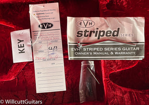 EVH Striped Series Frankenstein Frankie Maple Fingerboard Red with Black Stripes Relic