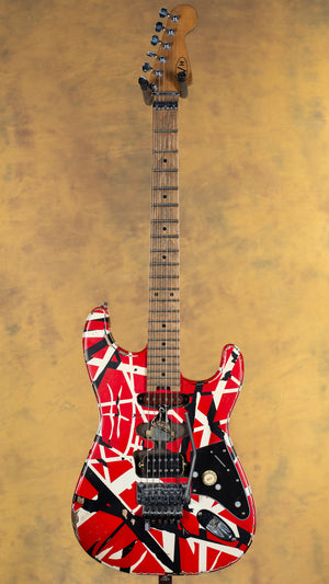 2021 EVH Striped Series Frankie Red White Black Stripes Relic