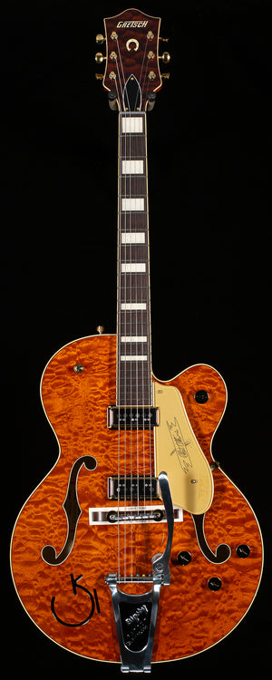 Gretsch G6120TGQM-56 Limited Edition Quilt Classic Chet Atkins Hollow Body with Bigsby Roundup Orange Stain Lacquer (084)