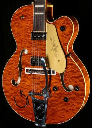 Gretsch G6120TGQM-56 Limited Edition Quilt Classic Chet Atkins Hollow Body with Bigsby Roundup Orange Stain Lacquer (084)