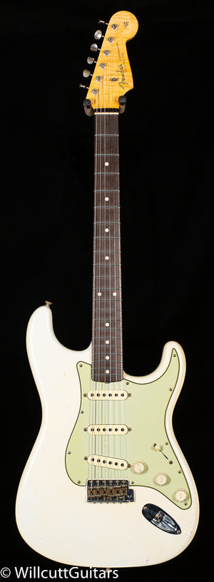 Fender Custom Shop True '62 Stratocaster Journeyman Relic Masterbuilt Dennis Galuszka 'Olympic White Brazilian Fingerboard (025)