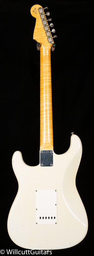 Fender Custom Shop True '62 Stratocaster Journeyman Relic Masterbuilt Dennis Galuszka 'Olympic White Brazilian Fingerboard (025)