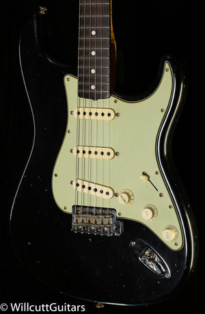 Fender Custom Shop Masterbuilt Dennis Galuzska True '62 Strat Journeyman Relic Black Brazilian 59 C (084)