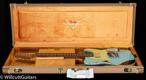 Fender Custom Shop LTD CuNiFe Roasted Telecaster Custom Heavy Relic Aged Daphne Blue over 3-Tone Sunburst (095)