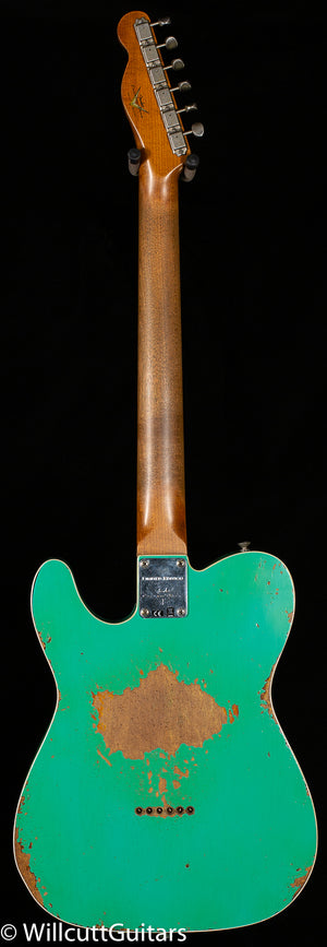 Fender Custom Shop LTD CuNiFe Roasted Telecaster Custom Heavy Relic Aged Surf Green over 3-Tone Sunburst (120)