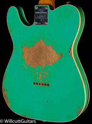 Fender Custom Shop LTD CuNiFe Roasted Telecaster Custom Heavy Relic Aged Surf Green over 3-Tone Sunburst (120)