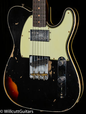 Fender Custom Shop LTD CuNiFe Telecaster Custom Heavy Relic Aged Black Over 3-Tone Sunburst (145)