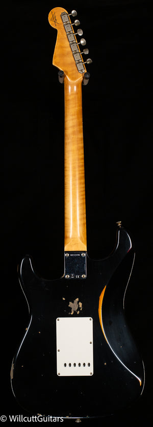 Fender Custom Shop Willcutt True '62 Stratocaster Journeyman Relic Black over 3TS '59 C (396)