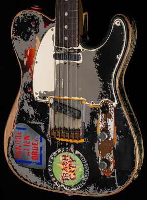 Fender Custom Shop Masterbuilt Paul Waller Ltd Joe Strummer Telecaster Super Heavy Relic Aged Black over 3-Color Sunburst (774)
