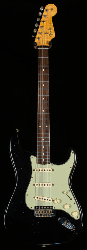 Fender Custom Shop Masterbuilt Dennis Galuzska True '62 Strat Journeyman Relic Black Brazilian 59 C (004)