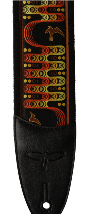 PRS 2.4" Padded Guitar Strap w/FLASH, Custom Jacquard Birds Wavelength Yellow