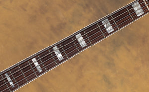 2012 Fender American Deluxe Jazz Bass V Wine Transparent