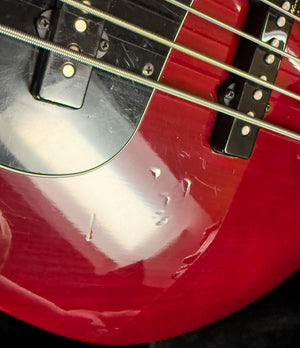 2012 Fender American Deluxe Jazz Bass V Wine Transparent